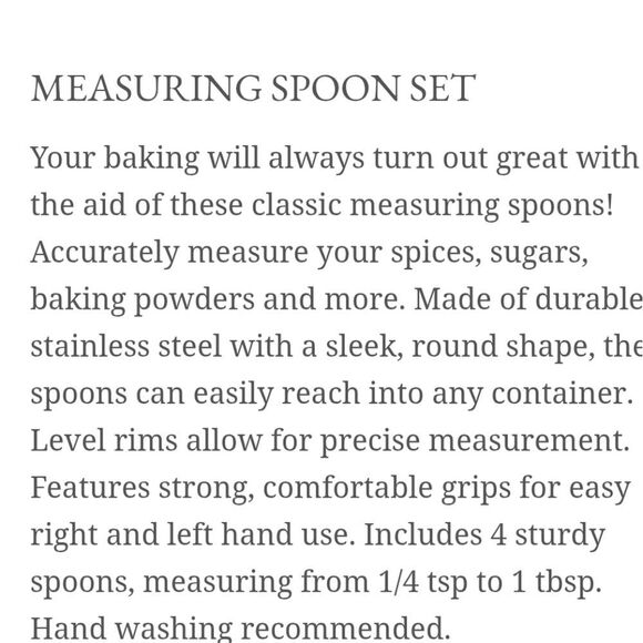 Viking Stainless Steel Measuring Spoons Set - Picture 2 of 5